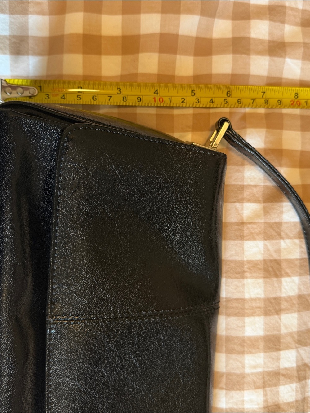 Y2K Liz Claiborne Black Leather Shoulder Bag with Single Strap - Picture 9 of 10